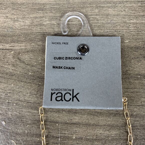 Nordstron Rack Necklace Gold Tone Cubic Zirconia Mask Chain Rhinestone - Picture 5 of 8